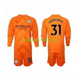 Koszulka Manchester City Ederson M 31 Bramkarska Dziecięcy Trzeci Stroje Piłkarskie 2022/23 Długi Rękaw